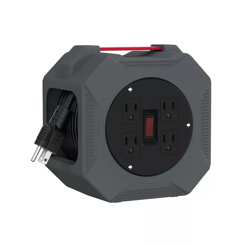 4 изхода Пластмасова макара за кабел 30 фута 4 изхода Пластмасова макара за кабел 30 фута