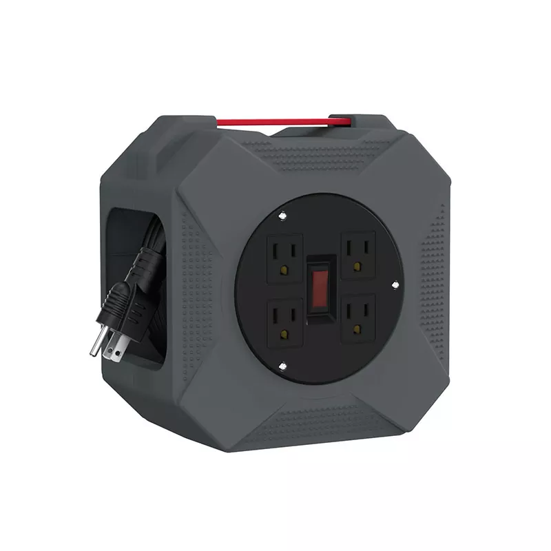 4 изхода Пластмасова макара за кабел 45 фута 4 изхода Пластмасова макара за кабел 45 фута