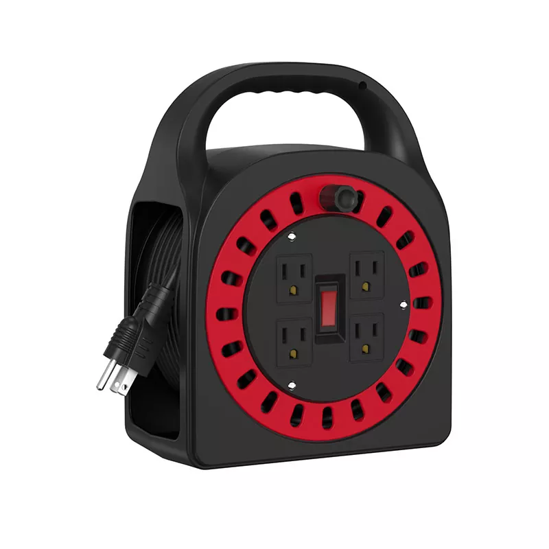 4 изхода Пластмасова макара за кабел 50 фута 4 изхода Пластмасова макара за кабел 50 фута